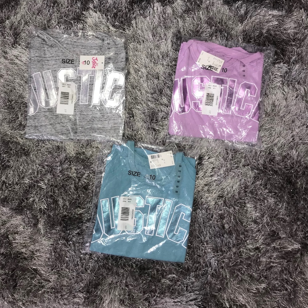 Bundle of 3 Justice girls cold shoulder crop tops